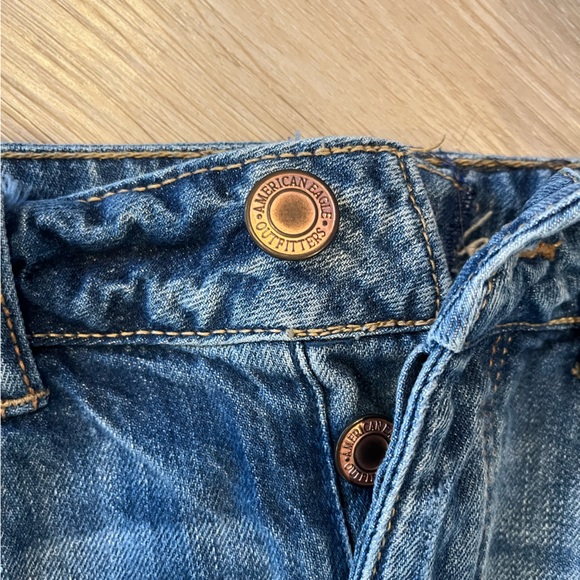 VINTAGE American Eagle Outfitters Denim Distressed Miniskirt Jean Skirt size 4 - Picture 5 of 5